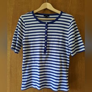 J. Crew large striped ribbed henley